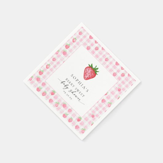 Berry Sweet Strawberry Baby shower Servet (Hoek)