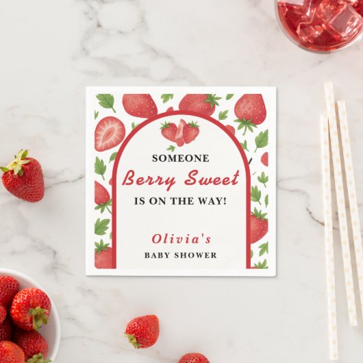 Berry Sweet Strawberry Baby shower Servet (Insitu)