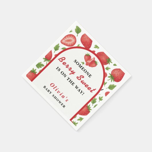 Berry Sweet Strawberry Baby shower Servet (Hoek)