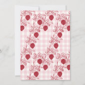 Berry Sweet Strawberry Baby shower Uitnodiging (Achterkant)