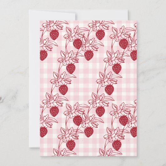 Berry Sweet Strawberry Baby shower Uitnodiging (Achterkant)