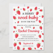 Berry Sweet Strawberry Baby shower Uitnodiging (Voorkant)