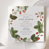 Berry Sweet Strawberry Baby shower Uitnodiging