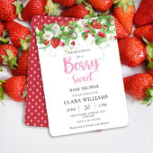 Berry Sweet Strawberry Baby shower Uitnodiging