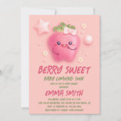 Berry Sweet Strawberry Baby shower Uitnodiging (Voorkant)