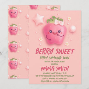 Berry Sweet Strawberry Baby shower Uitnodiging