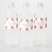 Berry Sweet Strawberry Baby shower Waterfles Etiket (Flessen)