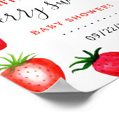 Berry Sweet Strawberry Baby shower Welkom Poster (Hoek)
