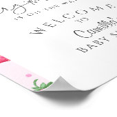 Berry Sweet Strawberry Baby shower Welkom Poster (Hoek)