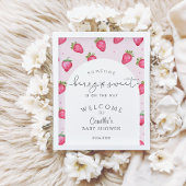 Berry Sweet Strawberry Baby shower Welkom Poster