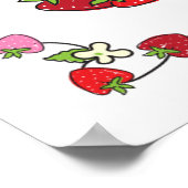 Berry Sweet Strawberry Baby shower welkomstbord Poster (Hoek)