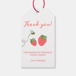 Berry Sweet Strawberry Birthday Favor Thank you Cadeaulabel