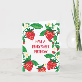 Berry Sweet Strawberry Birthday Kaart