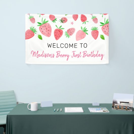 Berry Sweet Strawberry Birthday Spandoek (Beurs)