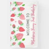 Berry Sweet Strawberry Birthday Spandoek (Verticaal)