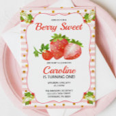 Berry Sweet Strawberry Birthday Uitnodiging