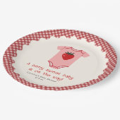 Berry Sweet Strawberry Bodysuit Baby shower Papieren Bordje (Gekanteld)