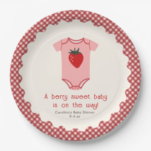 Berry Sweet Strawberry Bodysuit Baby shower Papieren Bordje