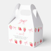 Berry Sweet Strawberry Bow Baby Meisje Douche Bedankdoosjes (Achterkant)
