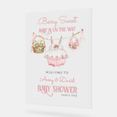 Berry Sweet Strawberry Bow Moderne Baby Meisje Dou Acryl Bord (Hoek)