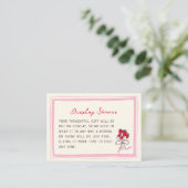 Berry Sweet Strawberry Bridal Shower Informatiekaartje (Staand voorkant)