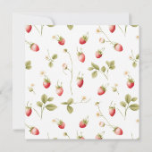 Berry Sweet Strawberry Bridal Shower Invitation Kaart (Achterkant)
