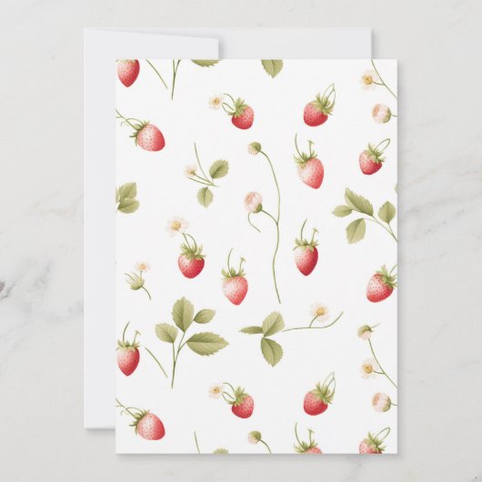 Berry Sweet Strawberry Bridal Shower Kaart (Achterkant)