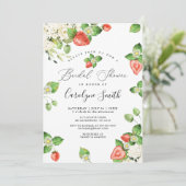 Berry Sweet Strawberry Bridal Shower Kaart (Staand voorkant)