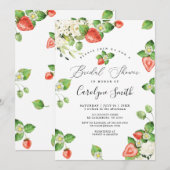 Berry Sweet Strawberry Bridal Shower Kaart (Voorkant / Achterkant)