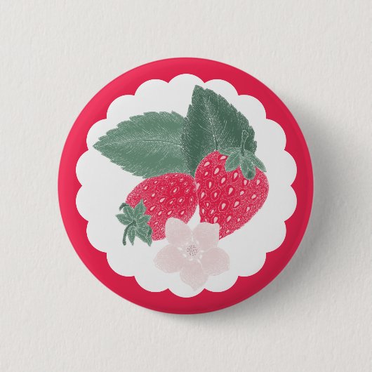 Berry Sweet Strawberry Button – Red Fruit Theme (Voorkant)