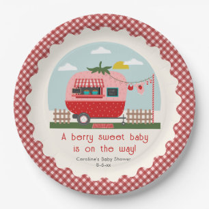 Berry Sweet Strawberry Camper Baby shower Papieren Bordje