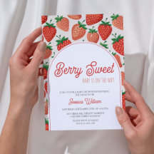 Berry Sweet Strawberry Checkered Baby shower