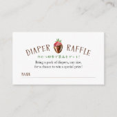 Berry Sweet Strawberry Diaper Raffle Ticket Informatiekaartje (Voorkant)