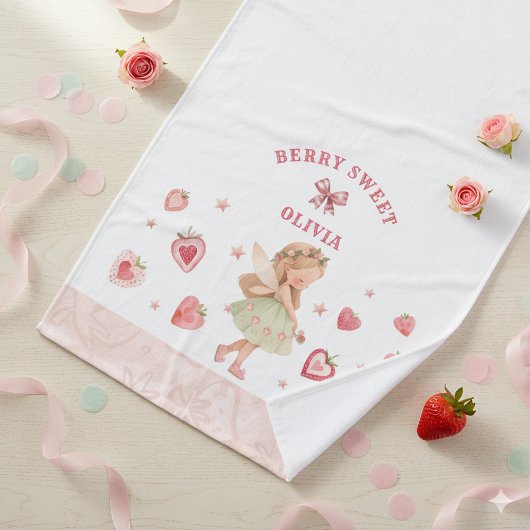 Berry Sweet Strawberry Fairy Girls Birthday Gift Badhanddoek
