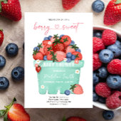 Berry Sweet Strawberry Farmers Market Baby shower Kaart