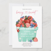 Berry Sweet Strawberry Farmers Market Baby shower Kaart (Voorkant)