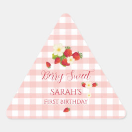 Berry Sweet Strawberry Favor Gift 1st Birthday  Sticker