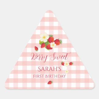 Berry Sweet Strawberry Favor Gift 1st Birthday  Sticker