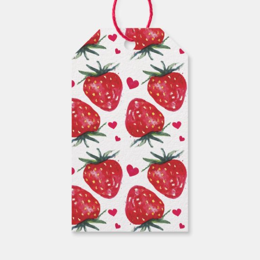 Berry Sweet Strawberry Gift Label Cadeaulabel (Achterkant)