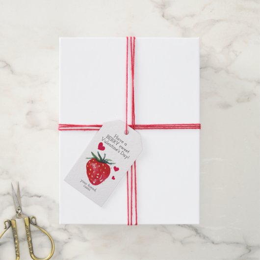 Berry Sweet Strawberry Gift Label Cadeaulabel (Met Touw)