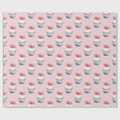 Berry Sweet Strawberry Gift Wrap – Roze Verjaardag Cadeaupapier (Vlak)
