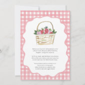 Berry Sweet Strawberry Gingham Baby Shower Kaart (Achterkant)