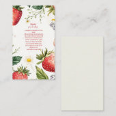 Berry Sweet Strawberry Girl Baby Boeken voor Baby Informatiekaartje (Voorkant / Achterkant)