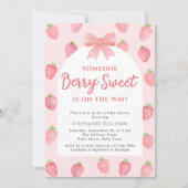 Berry Sweet Strawberry Girl Baby Shower  Kaart (Voorkant)