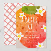Berry Sweet Strawberry Girl Baby shower Kaart (Voorkant / Achterkant)