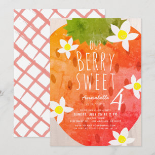 Berry Sweet Strawberry Girl Birthday Kaart