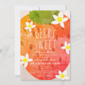 Berry Sweet Strawberry Girl Drive-by Baby shower Kaart (Voorkant)