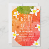 Berry Sweet Strawberry Girl Virtual Baby shower Kaart (Voorkant)