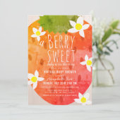 Berry Sweet Strawberry Girl Virtual Baby shower Kaart (Staand voorkant)