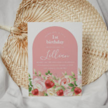 Berry Sweet Strawberry Girl's Birthday Invitation
